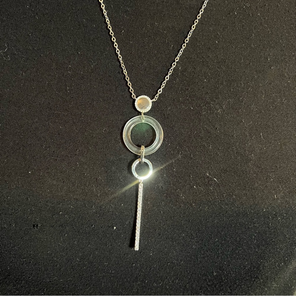 Nina Silver and Acrylic Sparkly Necklace